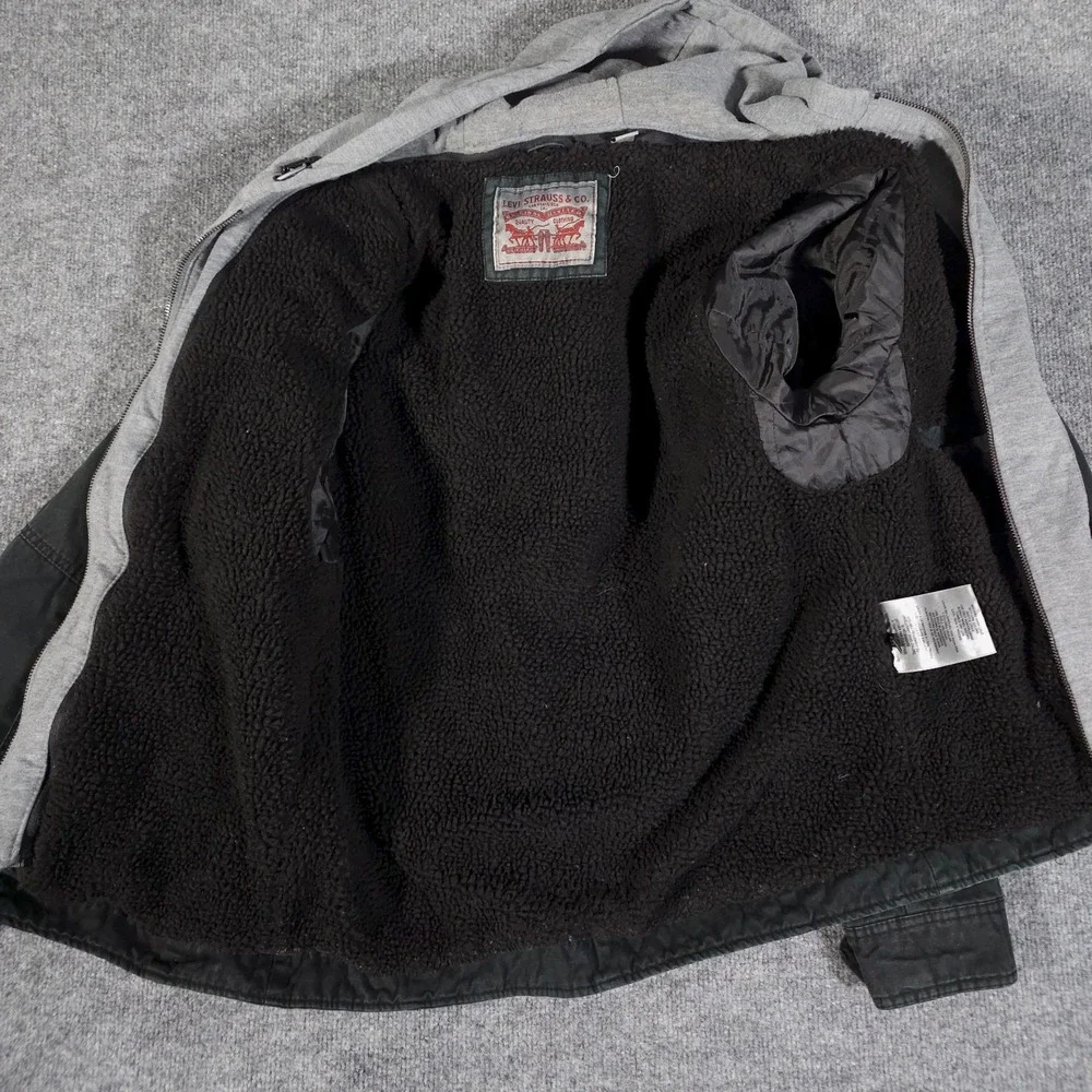 Levi's Black Jacket with Gray Hood